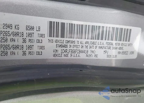 2015 Jeep Grand Cherokee Limited from USA, damaged, VIN 1C4RJFBG6FC844410
